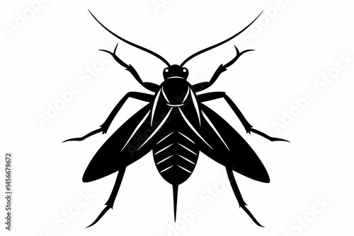 caddisfly sihouette black vector