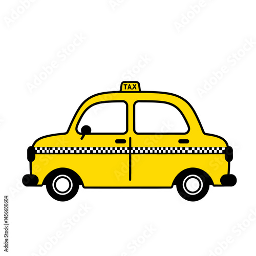 Yellow-Taxi-Cab-Illustration-Cartoon-Taxi-Transport