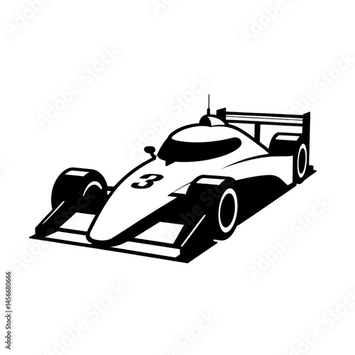 Racecar_Vector_Illustration_Black_and_White