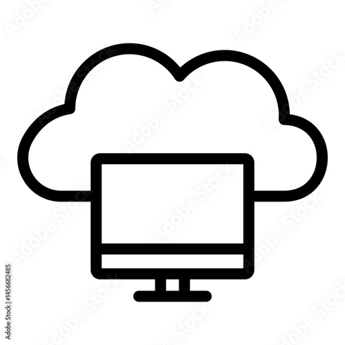 Cloud Computing Vector Line Icon Design