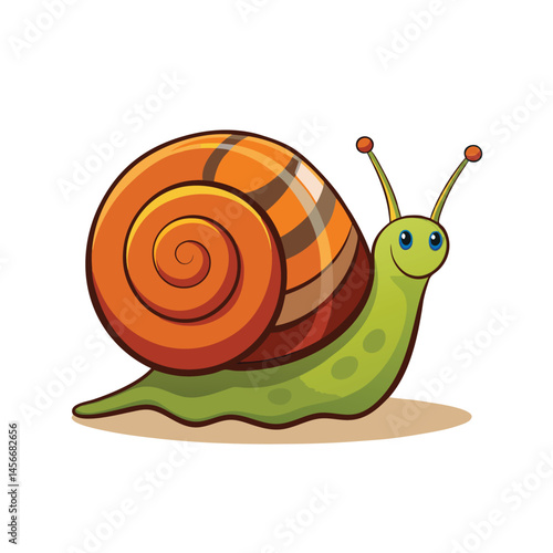 Garden snail isolated on vector art illustration 