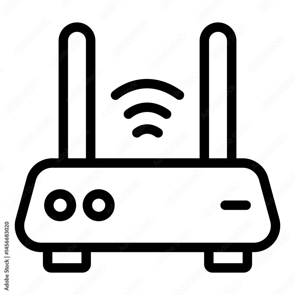 Wifi Router Vector Line Icon Design Wifi Router Vector Line Icon Design