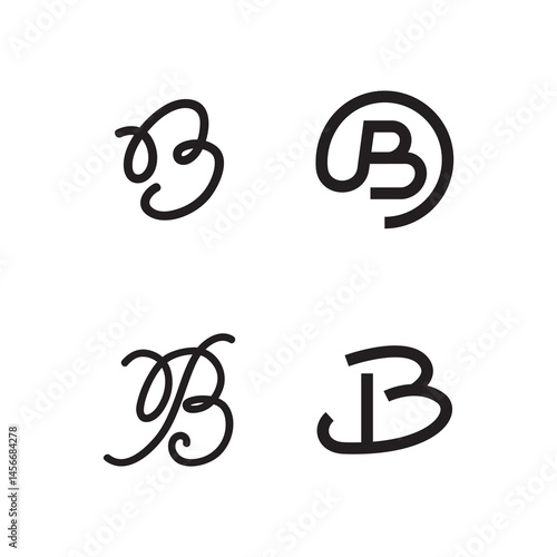 Papier peint Set of Initial b letter logo design vector template.