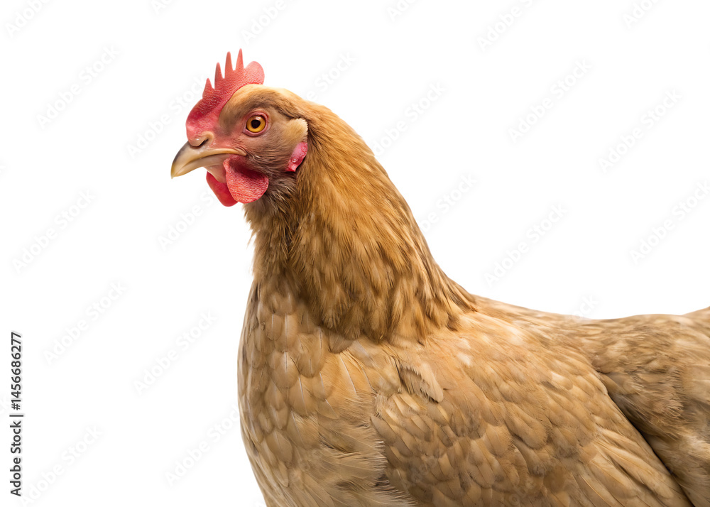 Fototapeta premium red adult hen isolated on white background PNG