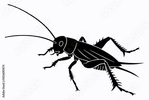 cricket sihouette black vector