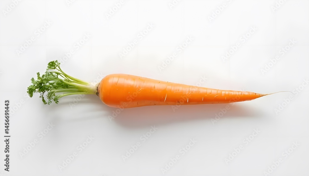 vibrant orange carrot with green leaves on white background, showcasing natural freshness & clean appearance, healthy food concept or organic produce vibrant orange carrot with green leaves on white background, showcasing natural freshness & clean appearance, healthy food concept or organic produce