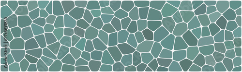 A mosaic tile pattern in green tones with irregular polygon shapes and white grout lines, ideal for backgrounds, walls, or decorative design elements.

