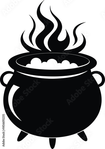 witch cauldron silhouette, Witch cauldron poison brew silhouette vector, Cauldron silhouette,vector illustration 