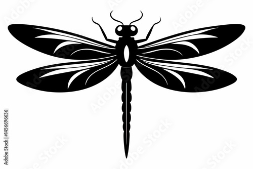 dragonfly sihouette black vector