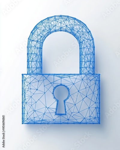 Obraz na płótnie Abstract Blue Padlock Design Representing Digital Security and Data Protection Concept w salonie
