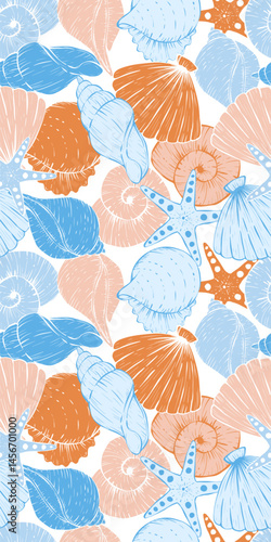Adorable and fun ocean life seamless pattern