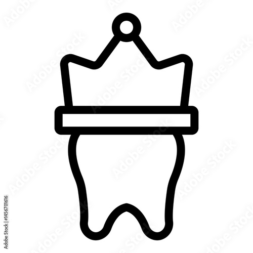 Dental Crown Vector Line Icon Design