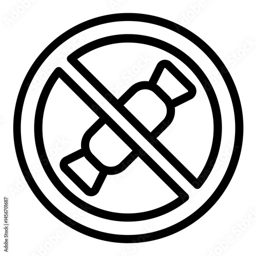 No Sweet Vector Line Icon Design