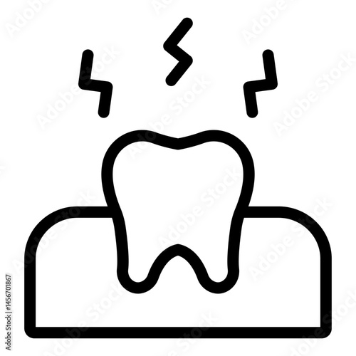 Toothache Vector Line Icon Design