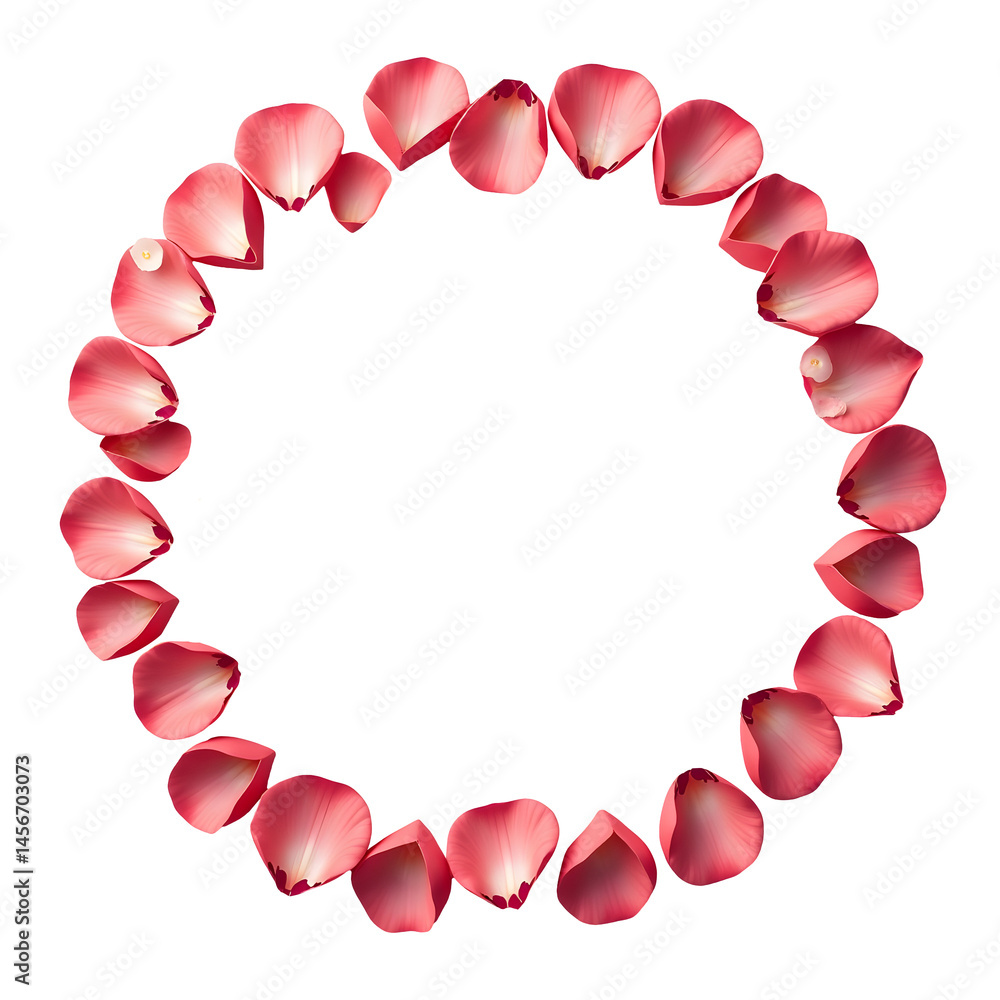 Obraz premium Beautiful circle of pink flower petals creating delicate frame., cut out