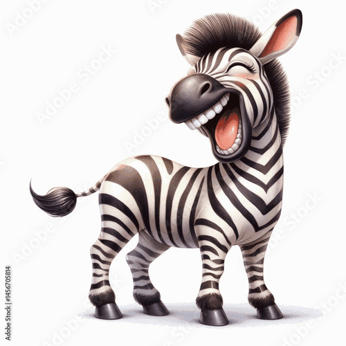 Savannah Snickers Unleashed zebra laughs and is happy isolated watercolor vector illustration svg
