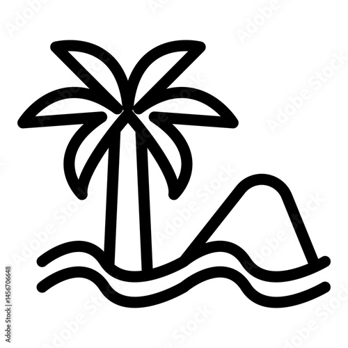 Oasis Vector Line Icon Design
