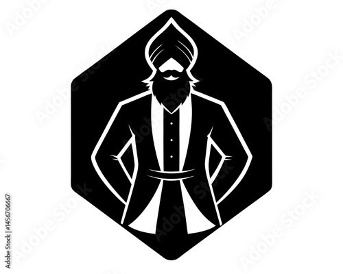 Sardar vector silhouette illustration isolated on white background