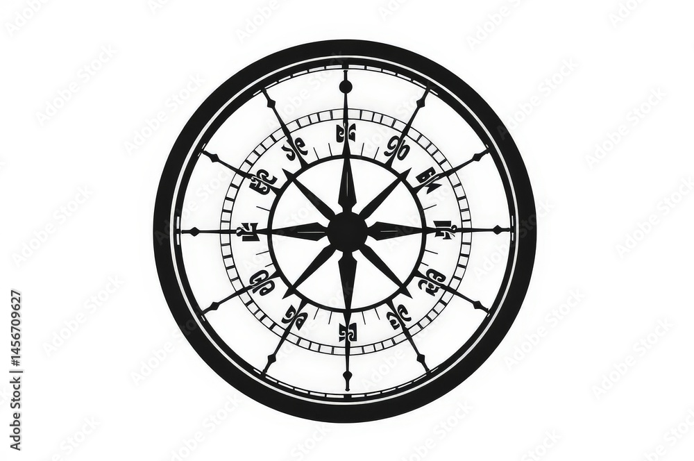 Compass on White Background