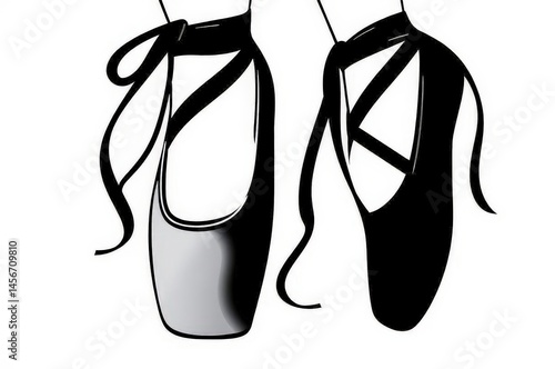 Obraz na płótnie Elegant Ballet Shoes Silhouette w salonie