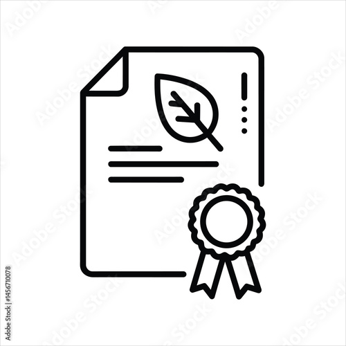 black Certificate Icon, Eco-Friendly, Natural, Verified