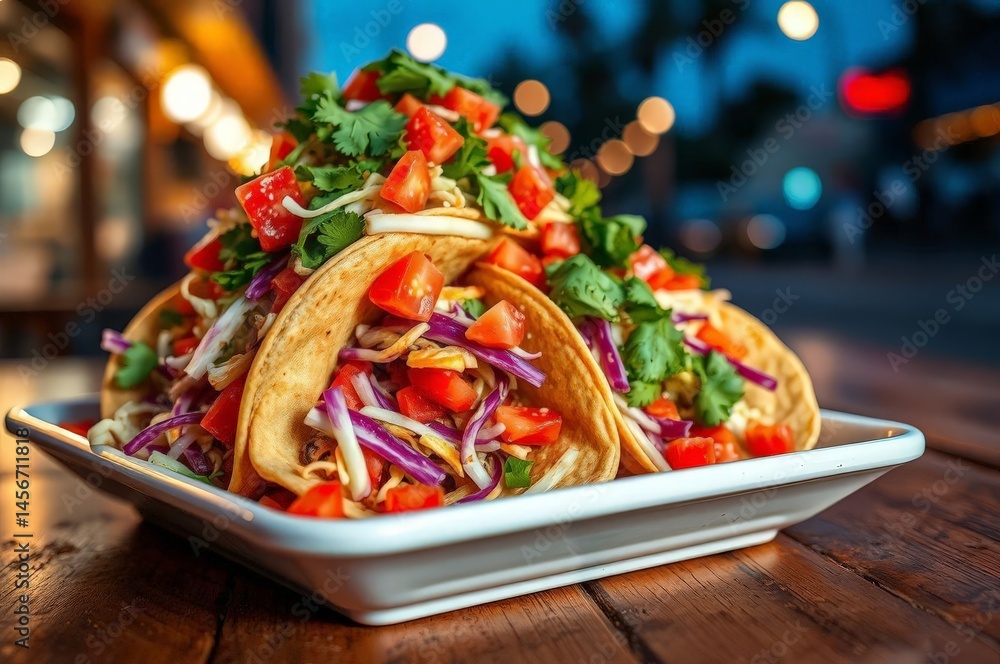 Vibrant Street Food Tacos