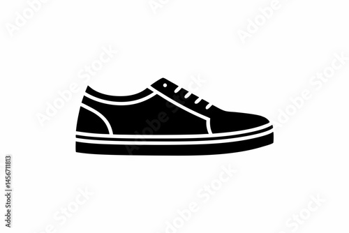 Shoe icon vector silhouette illustration isolated on white background