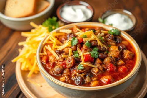 Obraz na płótnie Delicious Chili Con Carne Bowl w salonie