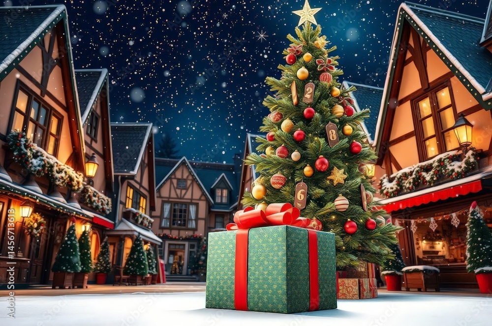 Magical Christmas Village Night
