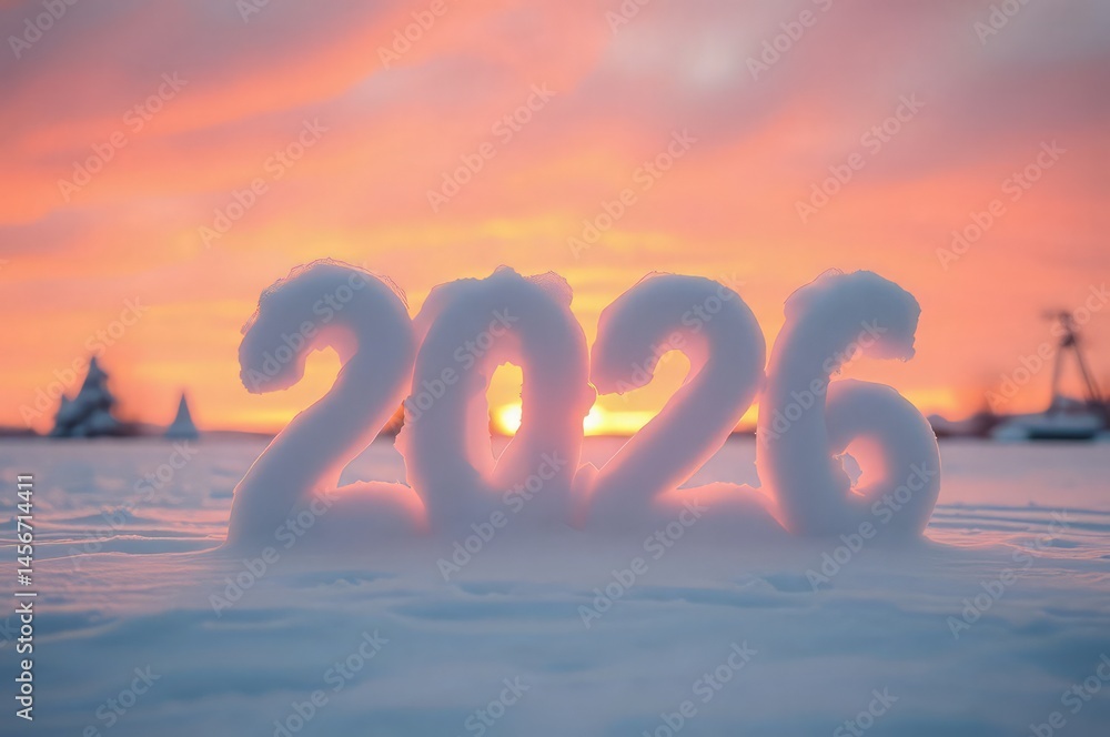 Sunset Over Snowy 2026 Landscape