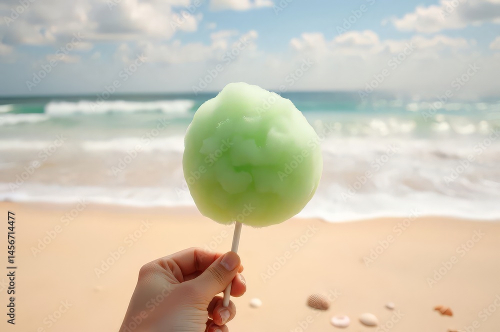 Fluffy Cotton Candy at the Beach