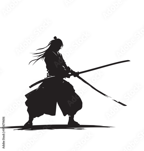 Drawing_of_Illustration_of_Samurai_Holding_katana