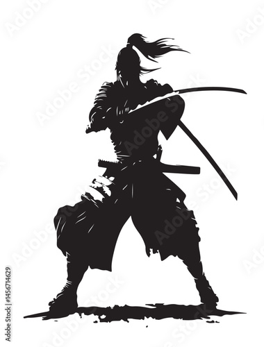 Drawing_of_Illustration_of_Samurai_Holding_katana