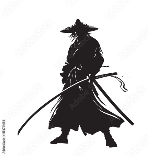 Drawing_of_Illustration_of_Samurai_Holding_katana