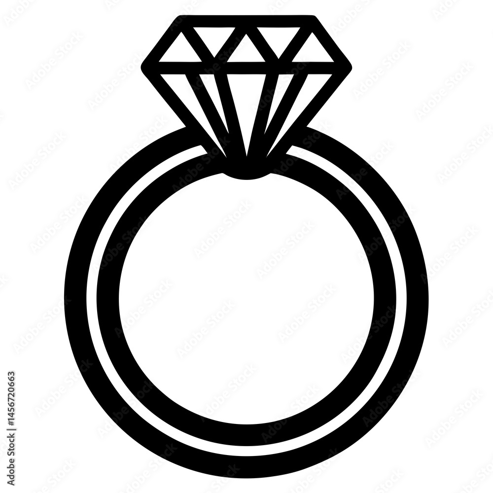 Engagement or wedding ring silhouette black Engagement or wedding ring silhouette black
