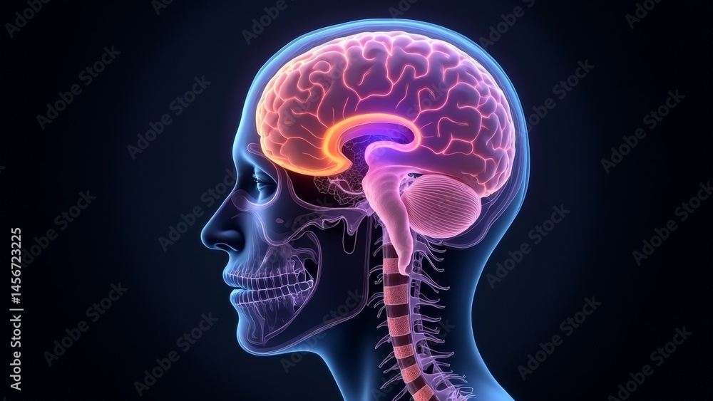 Schematic diagram of brain structure Schematic diagram of brain structure