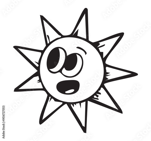 Retro Sun Character