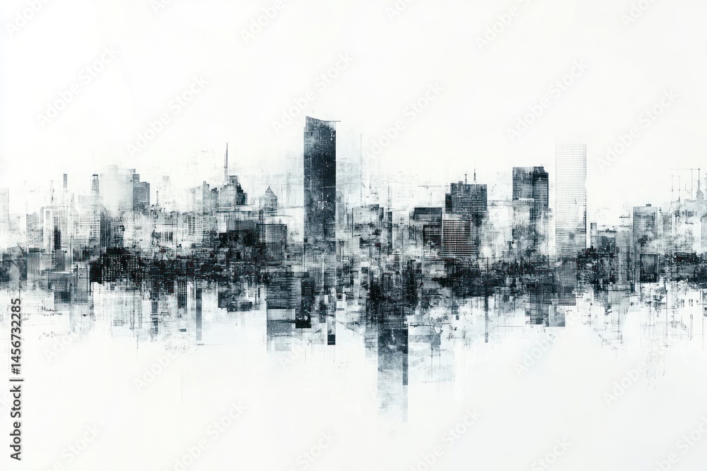 Naklejka premium Abstract urban skyline