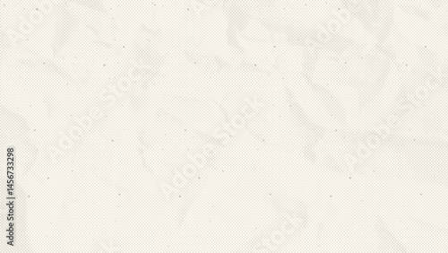 Crumpled ecru craft paper textured sheet. Abstract cream texture old paper background. Beige old cardboard backdrop. Vector illustration of grunge vintage note sheet . Old eggshell halftone pattern