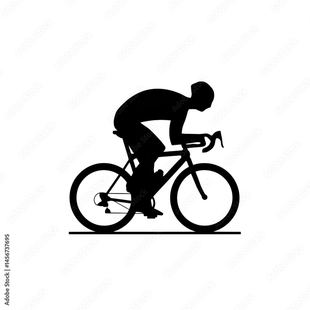 Obraz premium Cyclist Silhouette. Dynamic Motion and Speed