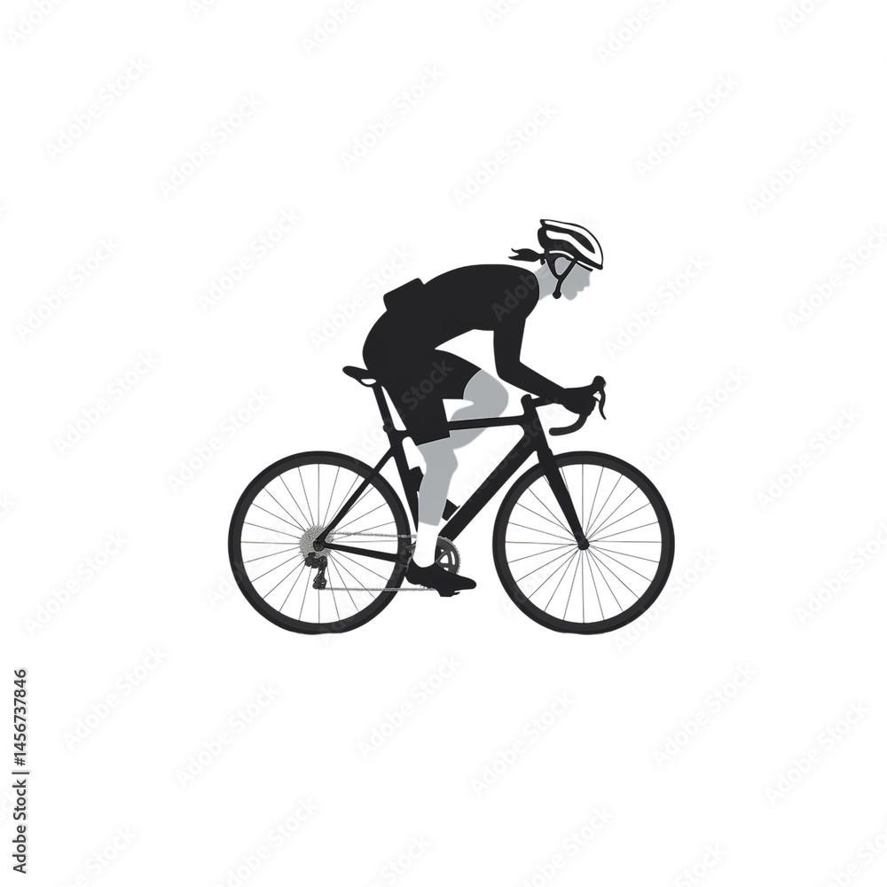 Fototapeta premium Cyclist Silhouette. Dynamic Motion and Speed
