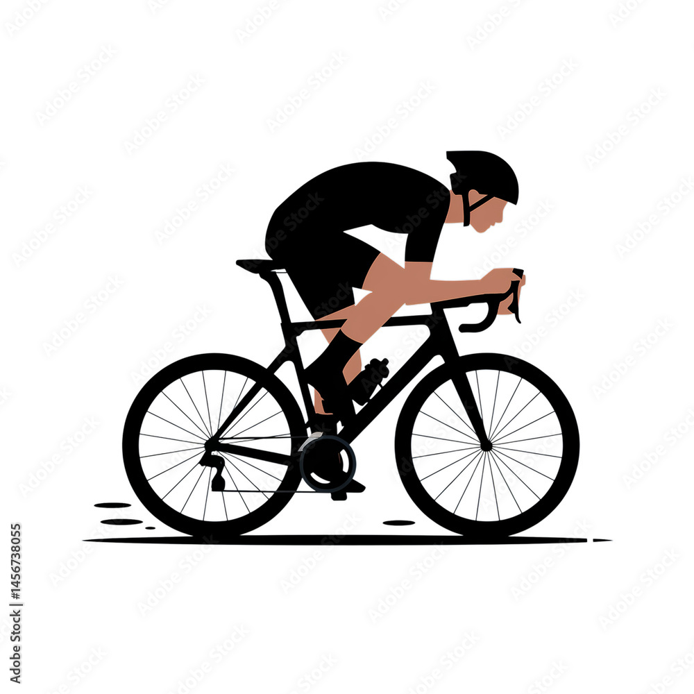 Fototapeta premium Cyclist Silhouette. Dynamic Motion and Speed