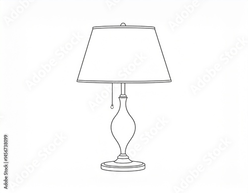 Obraz na płótnie Lamp illustration, featuring a shade on top of a curvy stand with a pull chain w salonie