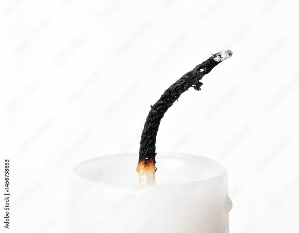 Burnt candle wick