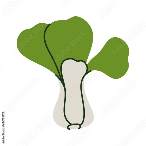 Stylized illustration of fresh bok choy.