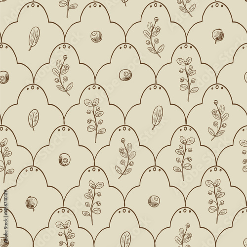 Blueberry simple summer pattern cute ornament vector seamless background