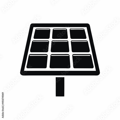 solar panel icon vector silhouette illustration isolated on white background