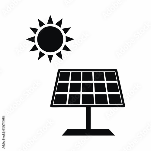 solar panel icon vector silhouette illustration isolated on white background