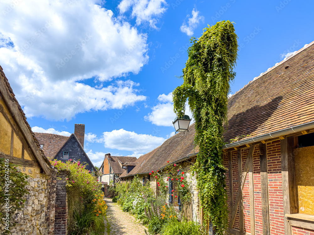 Street view of Gerberoy, France.