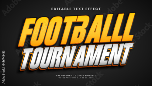 Football tournament 3d editable text effect sport style